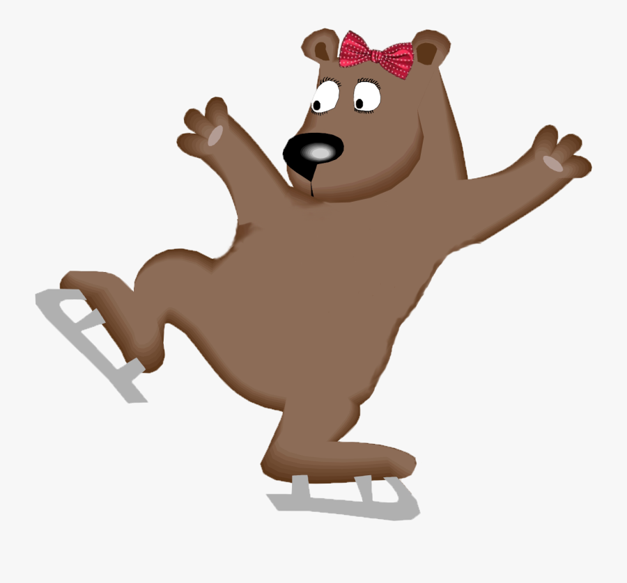 Roller Skates Clipart Skateboarding - Brown Bear Ice Skating, Transparent Clipart