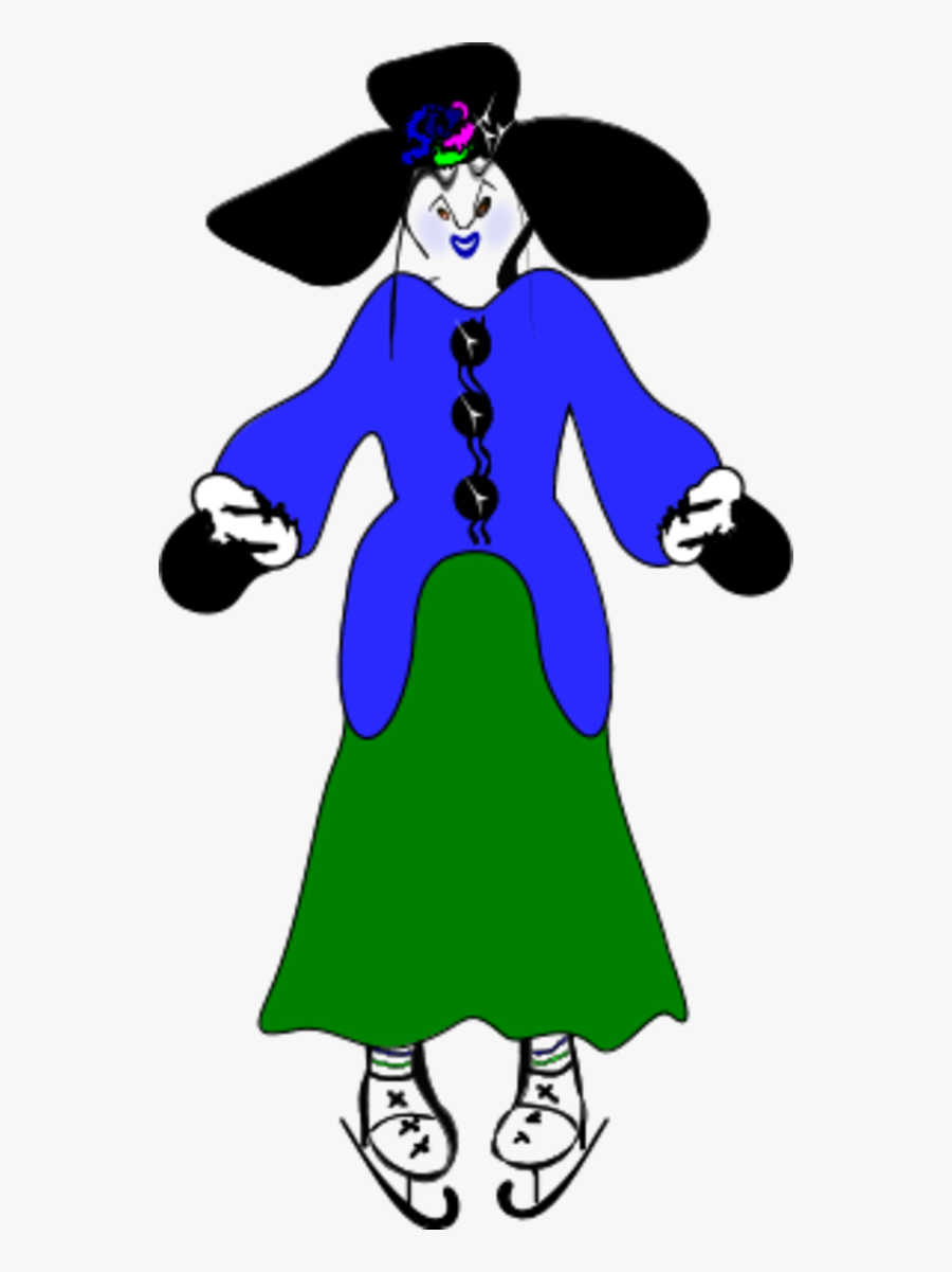 Lady Wearing Hat And Ice Skating Shoes - Clip Art, Transparent Clipart