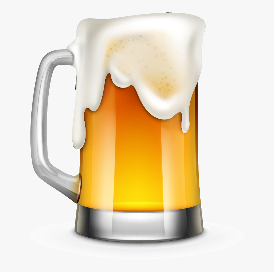 Realistic Beer Vector Cartoon Illustration Download - Cartoon Beer Glass Transparent, Transparent Clipart