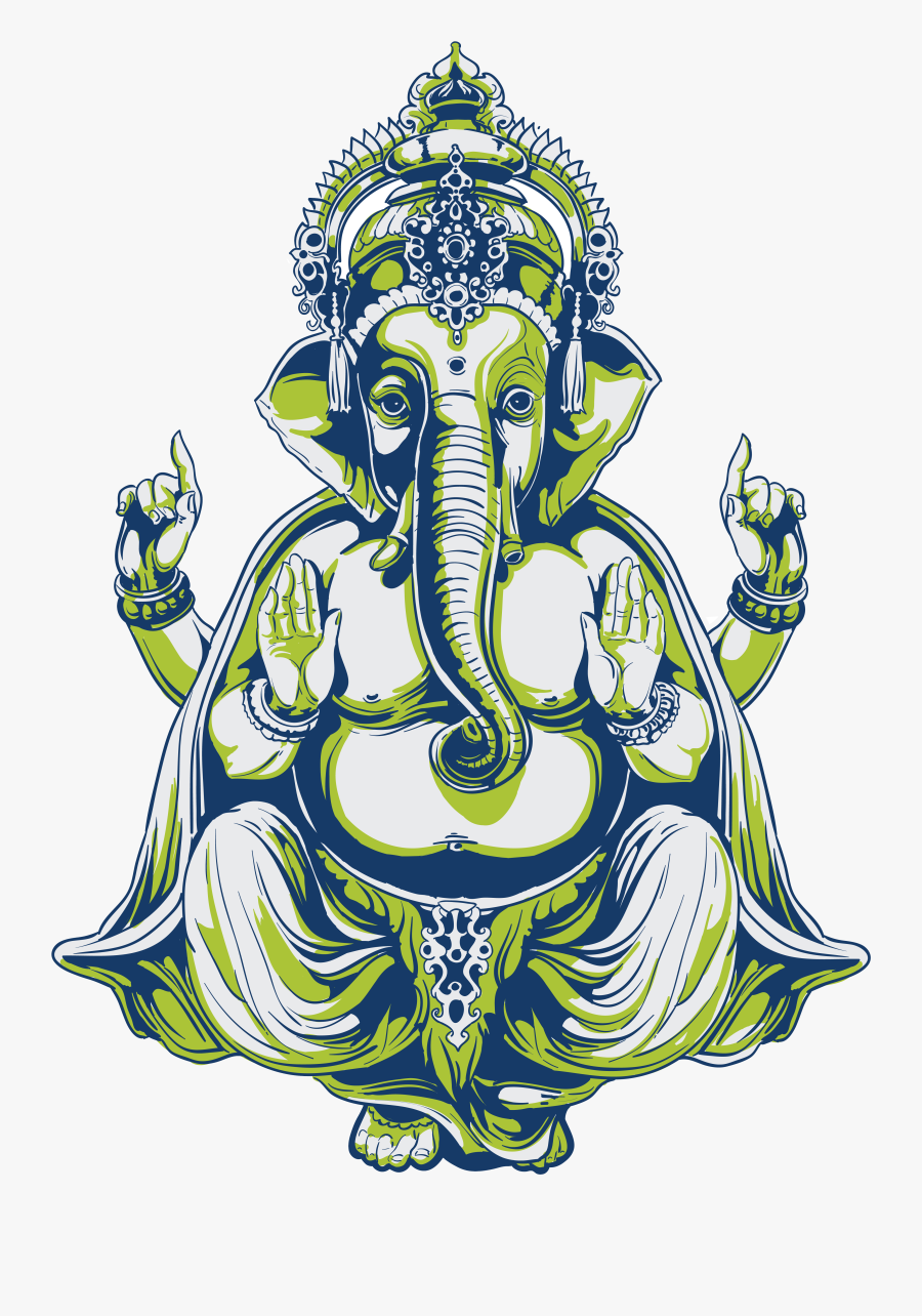 Ganesh Vector Hindu God Transparent Png Clipart Free - Lord Ganesha Images On Wall, Transparent Clipart