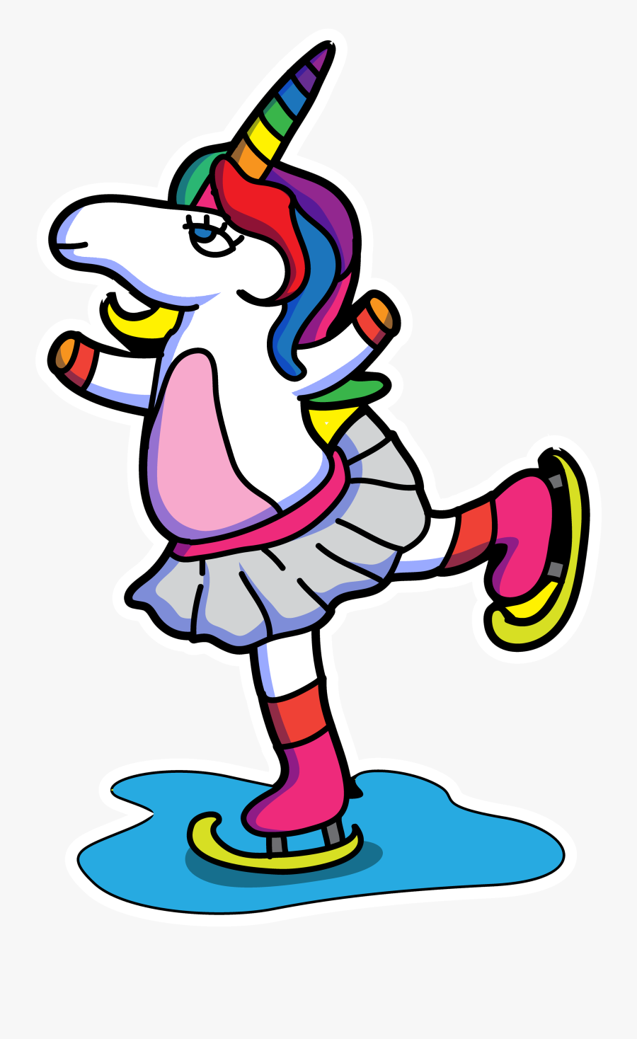Unicorn Ice Skating Clipart, Transparent Clipart