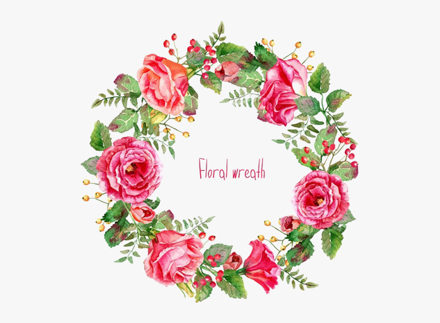 Flower Watercolor Painting Clip - Flower Wreath Art Png, Transparent Clipart