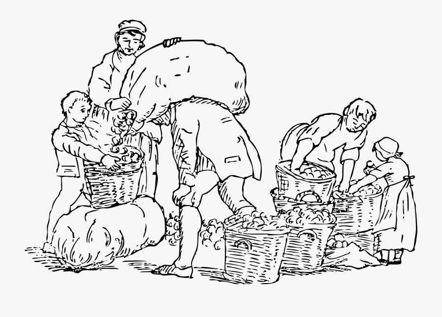 Art,people,human - Harvesting Black And White, Transparent Clipart