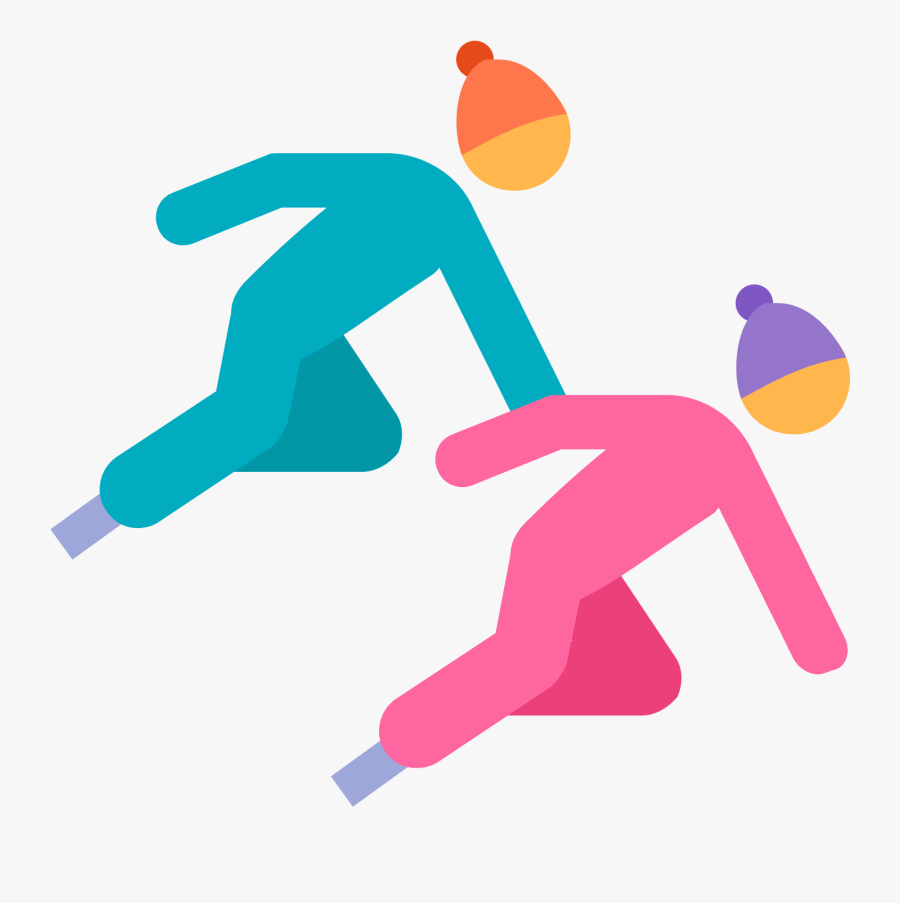 Short Track Speed Skating Icon, Transparent Clipart