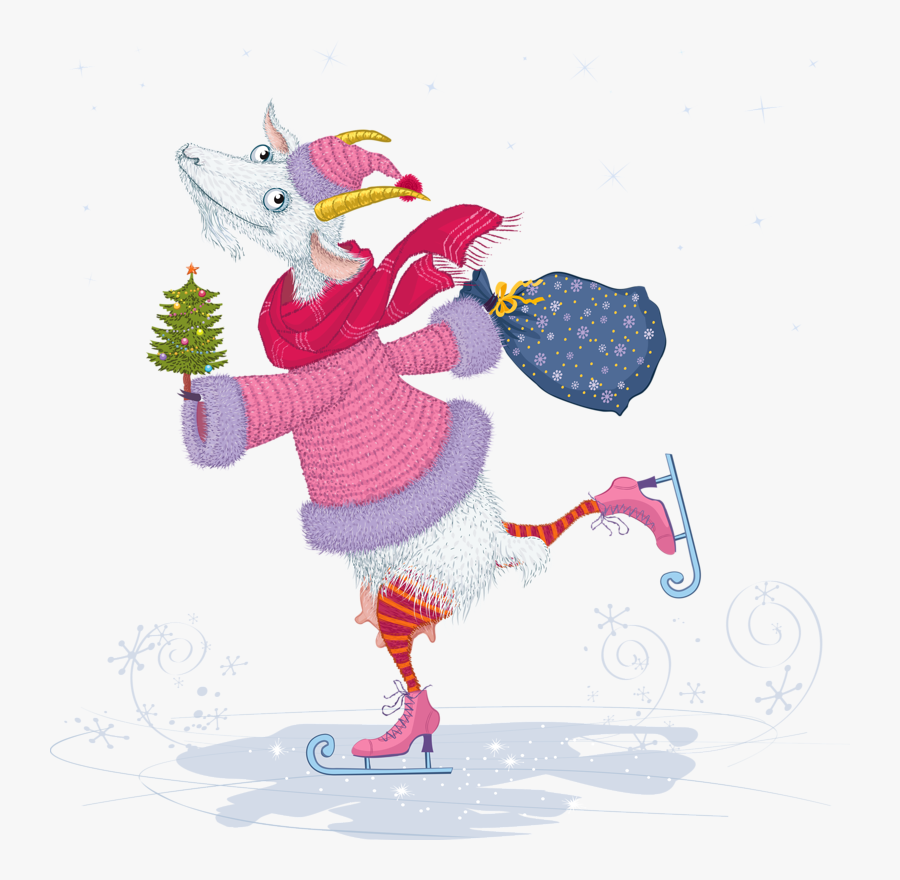 Goat Sheep Ice Rink - Goat Ice Skating, Transparent Clipart