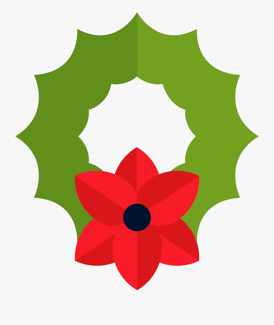 Garland Wreath Christmas Red Flower Circle - Garland, Transparent Clipart