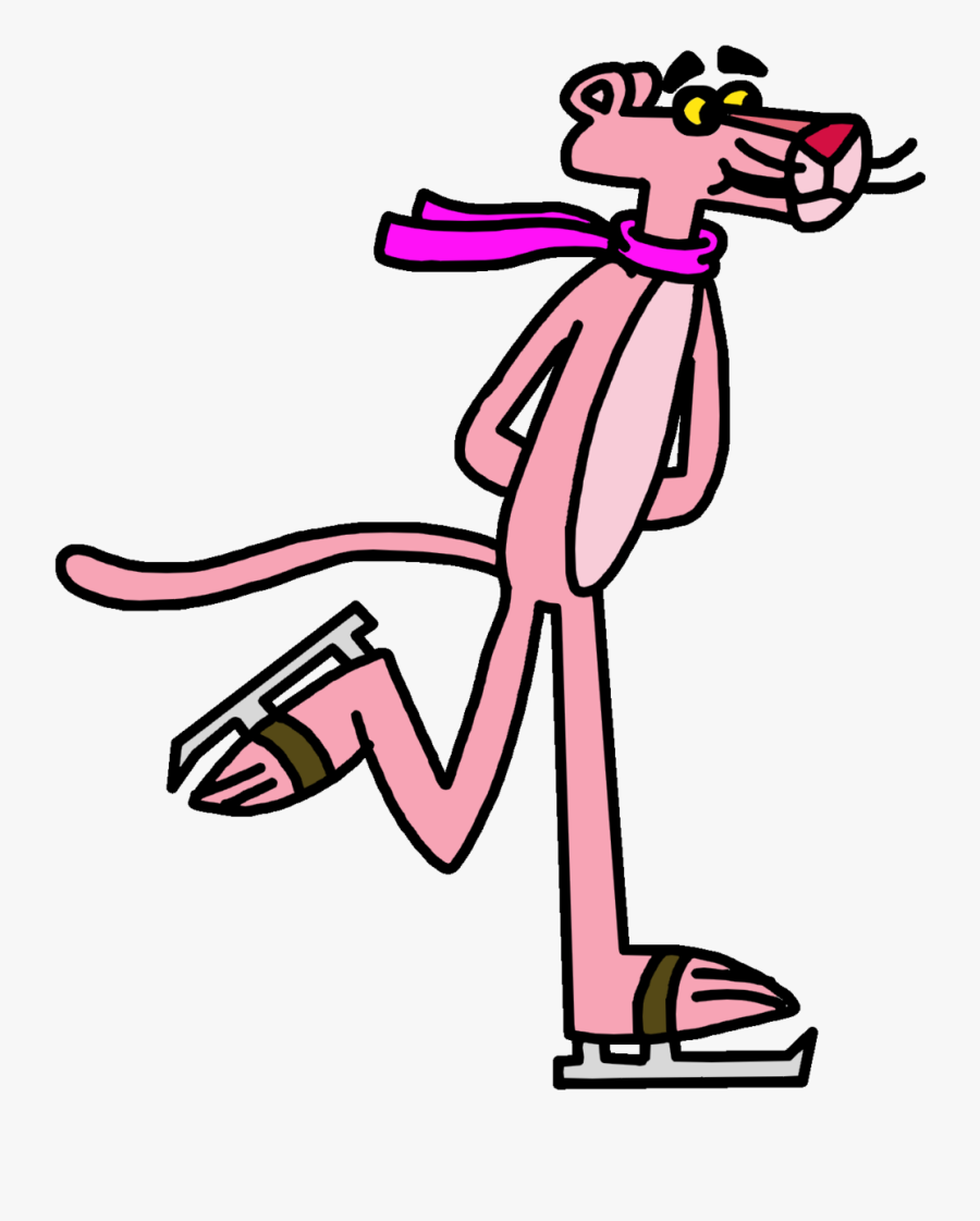 Pink Panther Doing Ice Skating By Marcospower1996 - Pink Panther Skating, Transparent Clipart