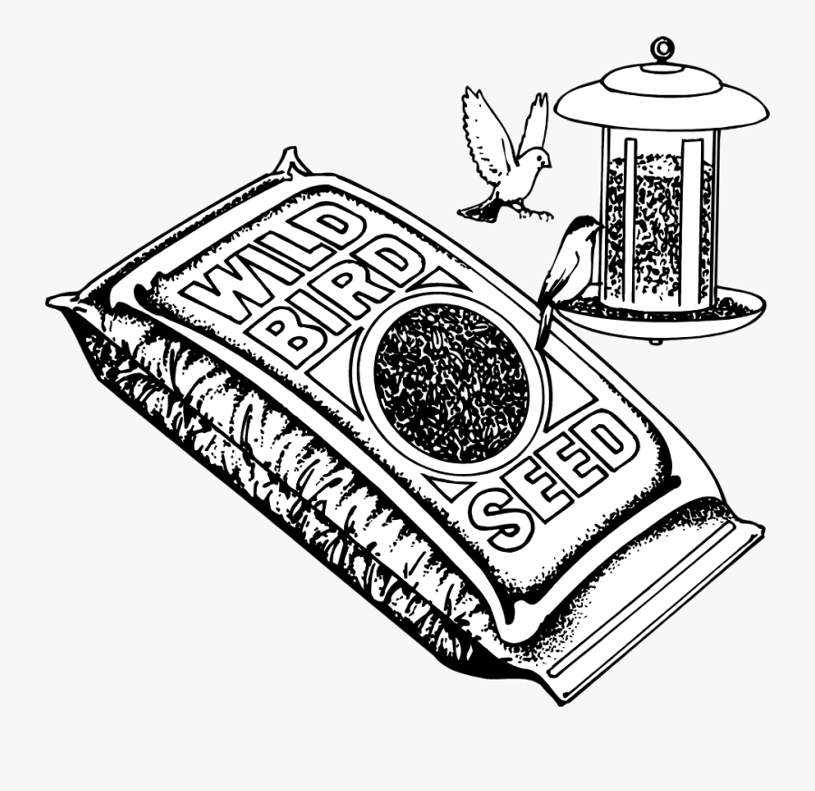 Holster - Clipart - Bird Food Black And White, Transparent Clipart