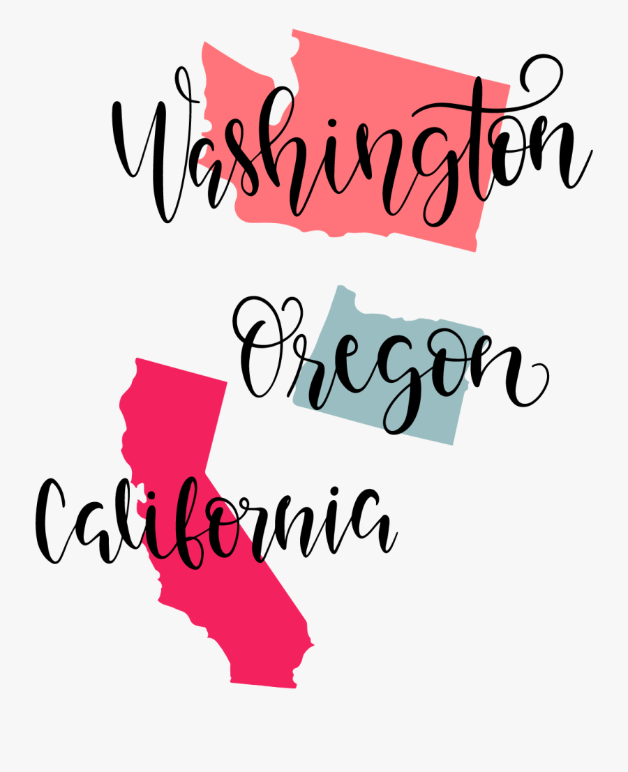 Washington Oregon California Image - California Washington Oregon, Transparent Clipart