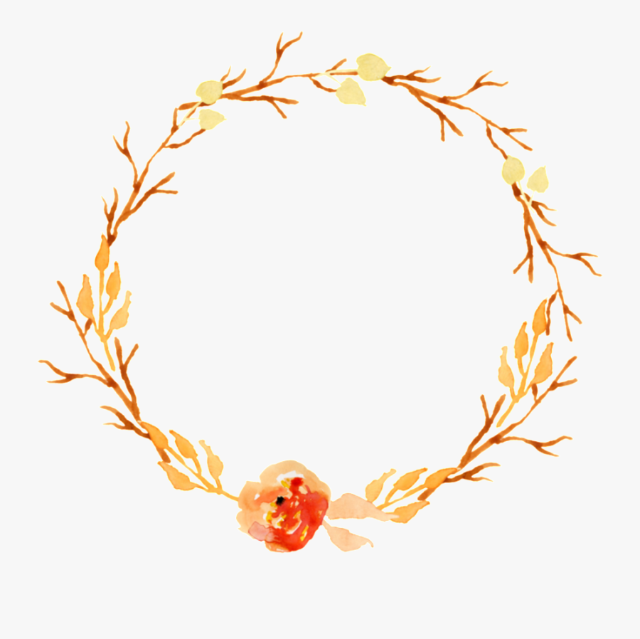 Literary Vintage Orange Flowers Hand Drawn Garland - Flower Vintage Orange Png, Transparent Clipart