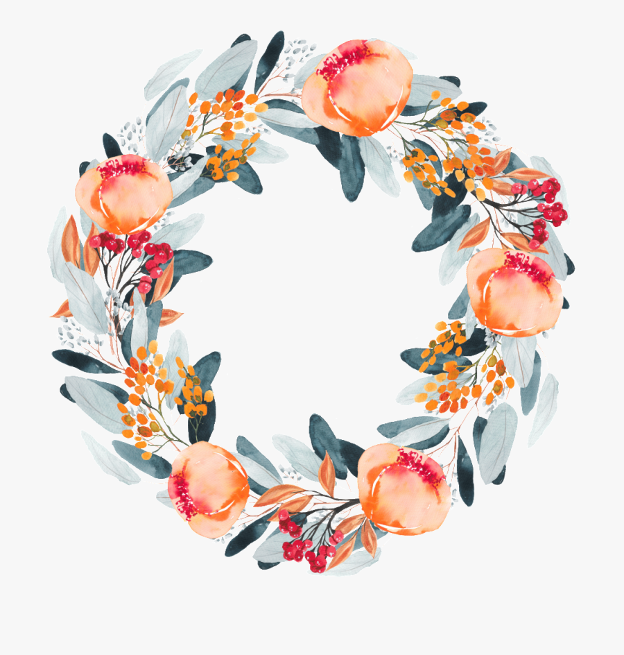 Hand Painted Minimalistic Flower Leaves Garland Watercolor - Illustration, Transparent Clipart
