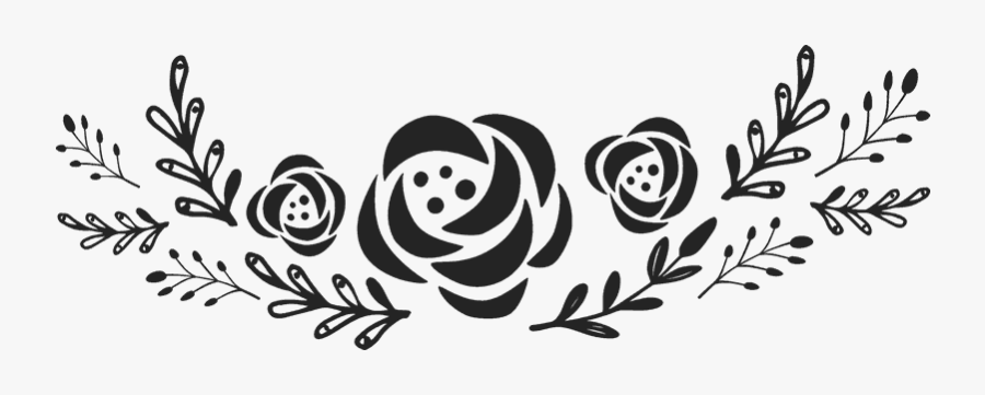 Flower Garland Clipart Black And White, Transparent Clipart