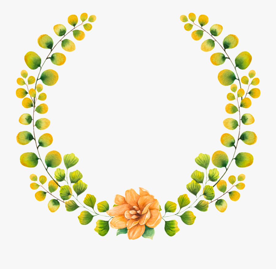 Flower And Leaf Half Garland Vector - Leaf, Transparent Clipart