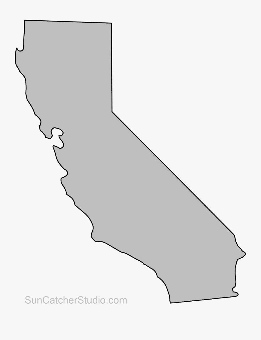Transparent California License Plate Clipart - California State Outline Transparent, Transparent Clipart