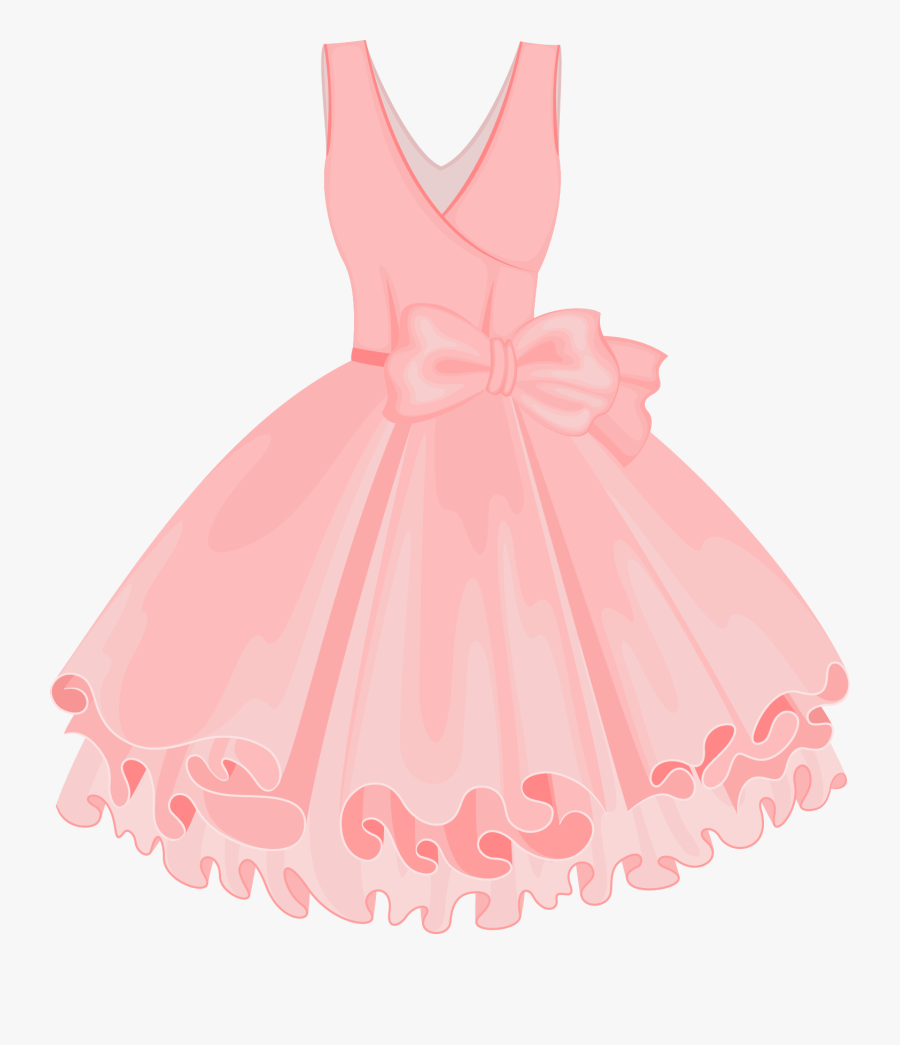 Pink Painted Dress Vector Skirt Tutu Clipart Vector - Pink Dress Transparent Background, Transparent Clipart