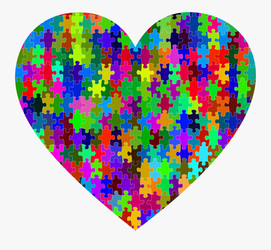 Transparent Stop Light Clipart - Transparent Autism Awareness Heart, Transparent Clipart