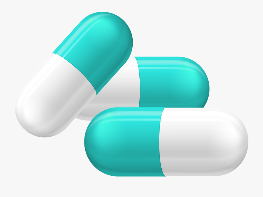 White And Blue Pill Capsules Png Clipart - Transparent Pills Clipart, Transparent Clipart