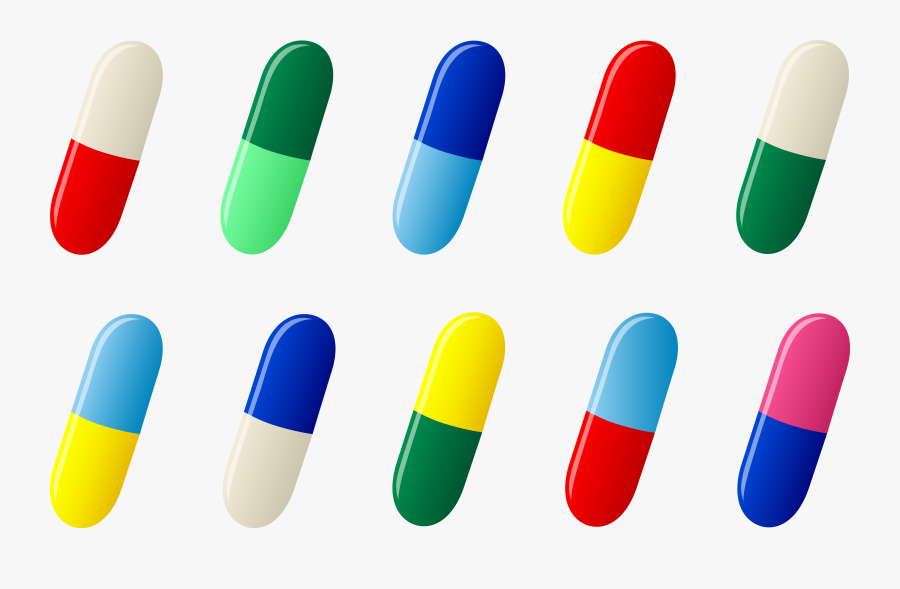 Ten Capsule Pills Free Clip A - Pill Medicine Clip Art, Transparent Clipart