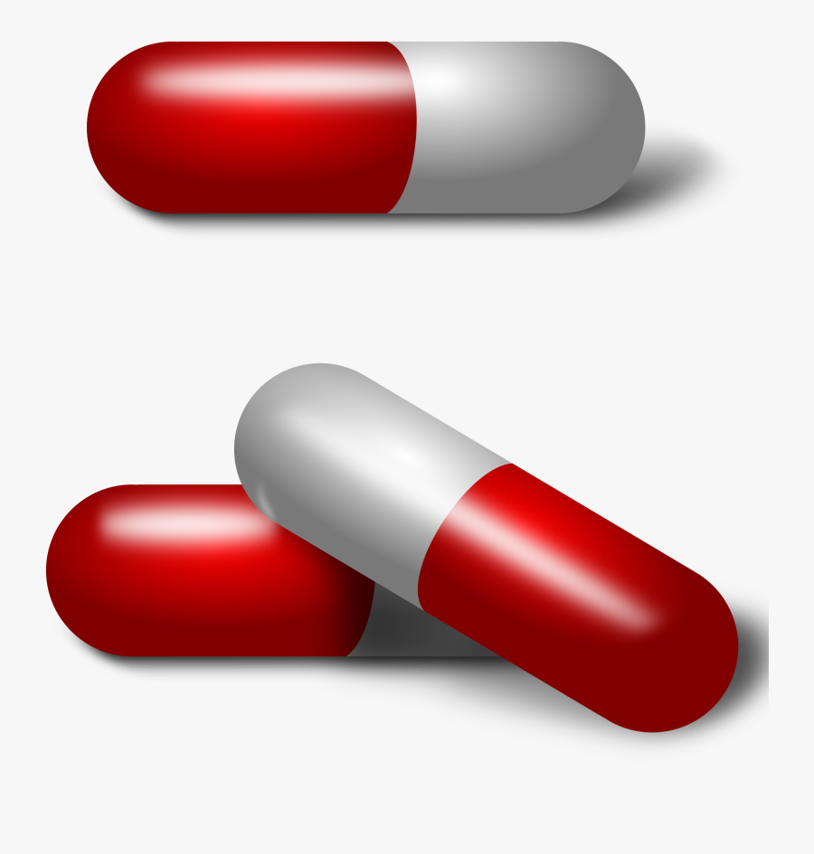 Drug,red,pill - Capsules Clipart, Transparent Clipart