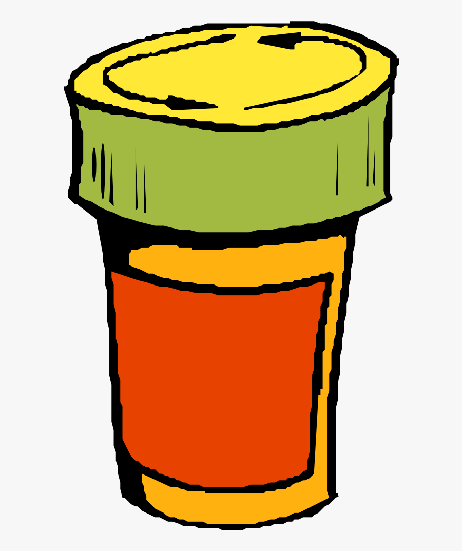 Pill, Bottle, Orange, Container, Medicine, Plastic - Pill Bottle Clip Art, Transparent Clipart