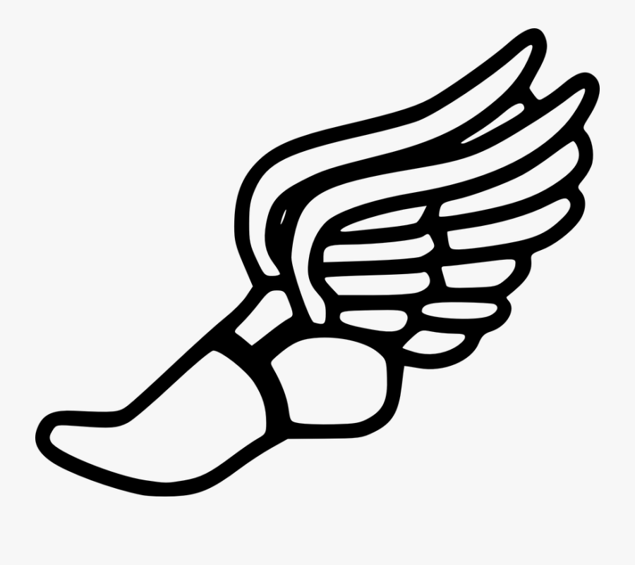 2 Running Shoes Art Running Shoe Track Shoes With Wings - Track And Field Winged Foot, Transparent Clipart