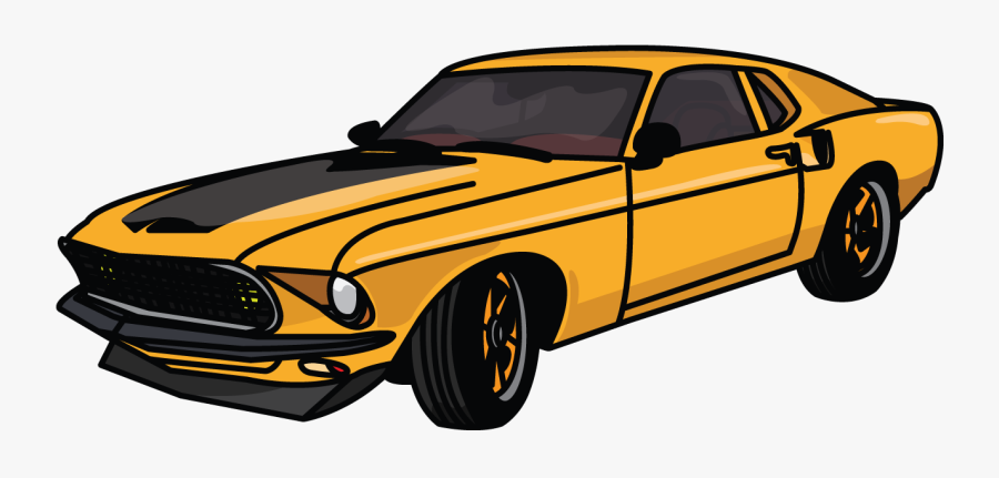 Clip Art Mustang Cartoon - Drawing Cars Mustang, Transparent Clipart