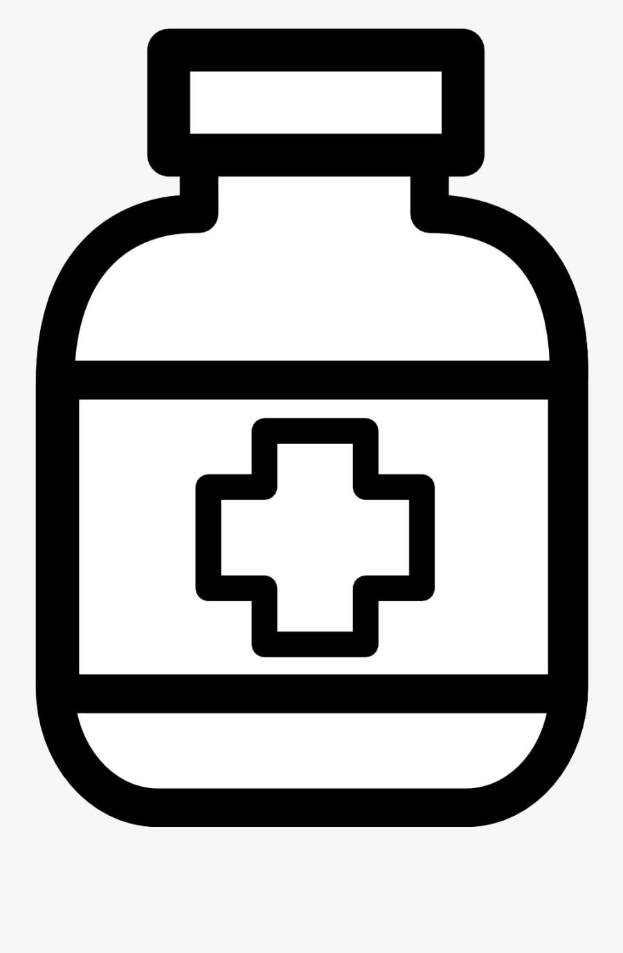 Pill Bottle Clipart Medicine - Medicine Clipart Black And White, Transparent Clipart
