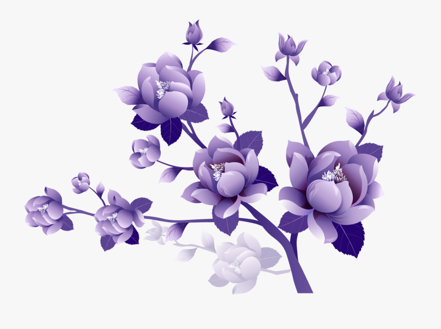 Free Flower Clipart - Transparent Background Purple Flowers Clipart, Transparent Clipart