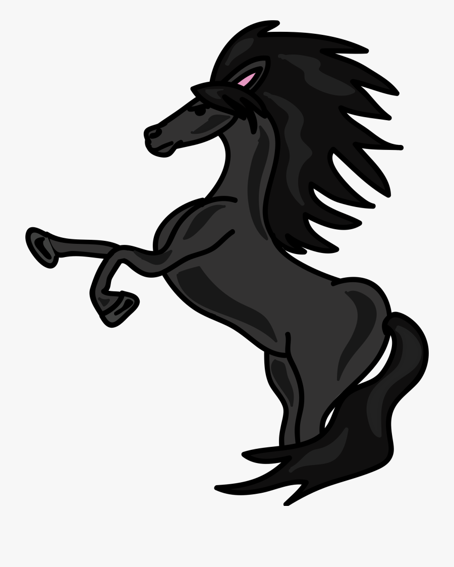 Horse Black Big Image - Black Horse Cartoon Png, Transparent Clipart