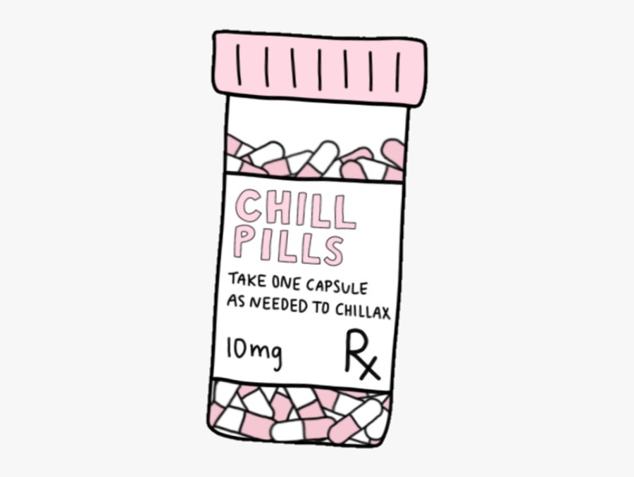 #pink #chill #pills - Drawing Pills In A Bottle, Transparent Clipart