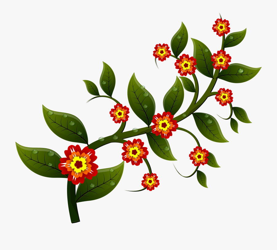 Flowers Clipart Branch - Flowers With Branch Clipart, Transparent Clipart