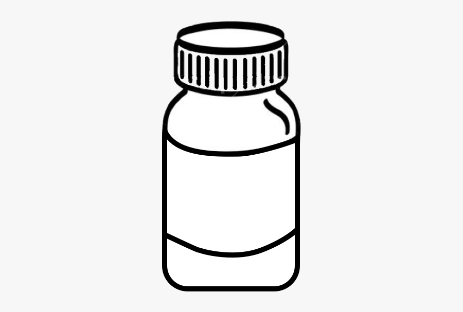 Png Black And White Download Pill Clipart Vitamin - Medicine Bottle Clipart Black And White, Transparent Clipart