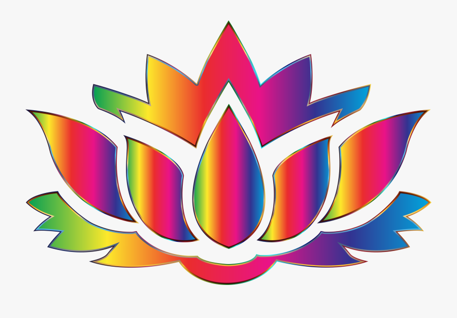 Clipart Rainbow Lotus Flower Silhouette No Background - Clipart Lotus Flower Black And White, Transparent Clipart