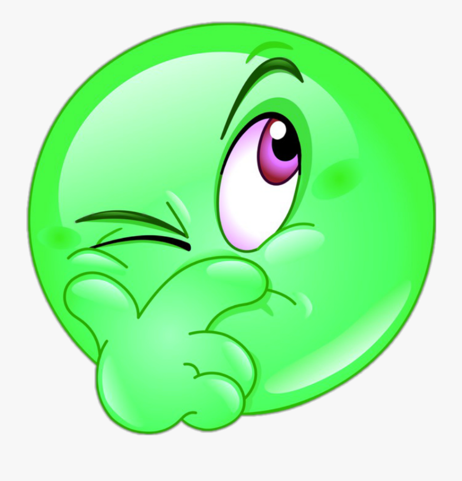 Emoji Emojis Green Slime Happy Thinking - Hesitant Smiley, Transparent Clipart