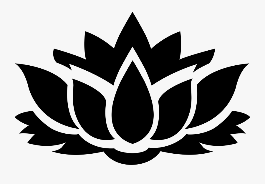 Flower Silhouette Images - Clipart Lotus Flower Black And White, Transparent Clipart