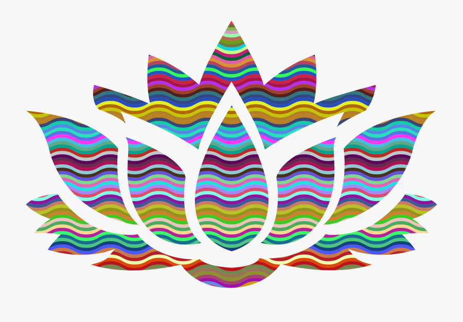 Prismatic Waves Lotus Flower Silhouette Clip Arts - Clipart Lotus Flower Black And White, Transparent Clipart