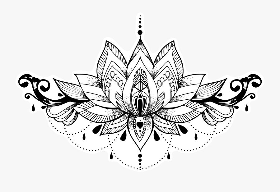 Lotus Chandelier - Transparent Lotus Flower Outline, Transparent Clipart