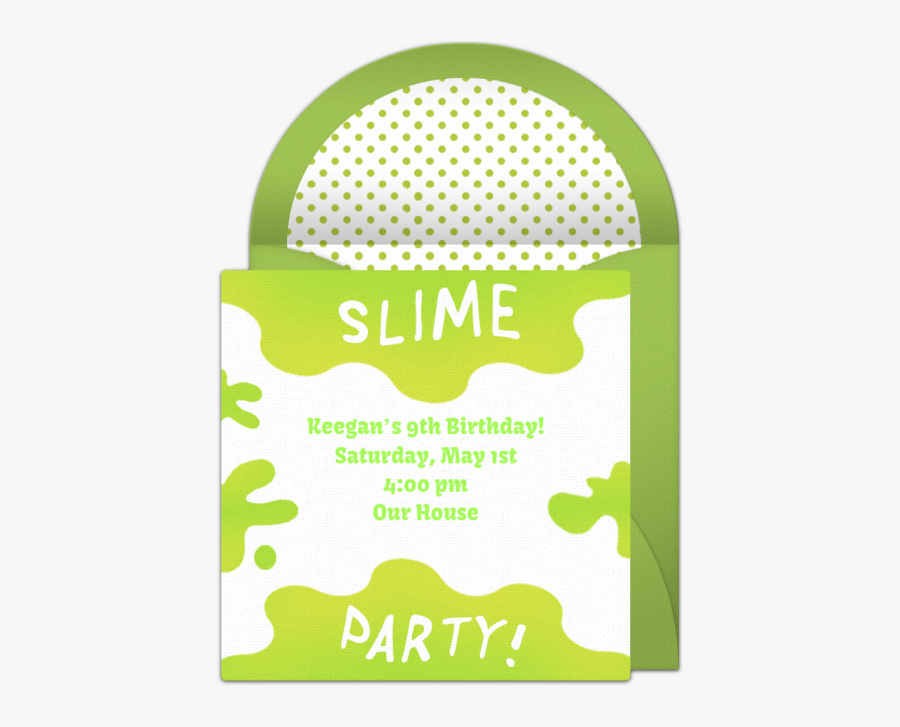 Free Slime Party Invitations, Transparent Clipart