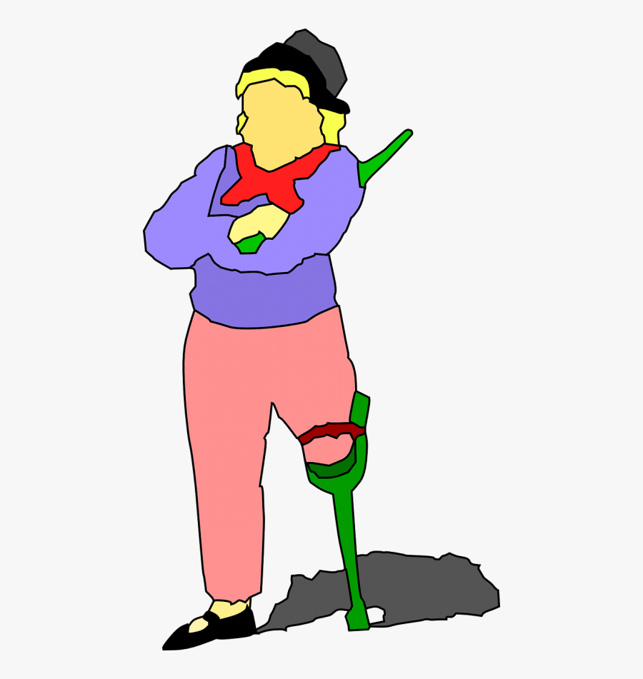 Transparent Strong Leg Clipart - Cartoon Character With One Leg, Transparent Clipart