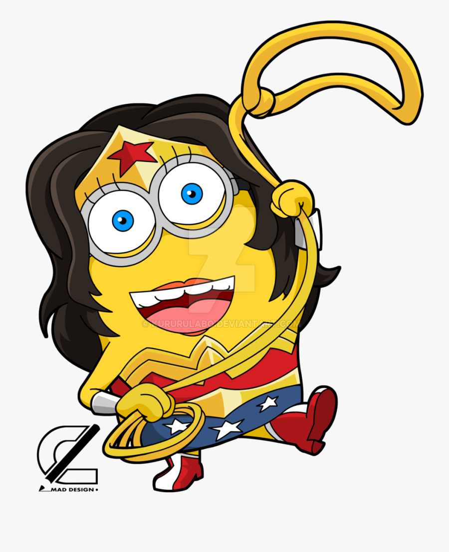 Transparent Wonderwoman Clipart - Minion Wonder Woman, Transparent Clipart