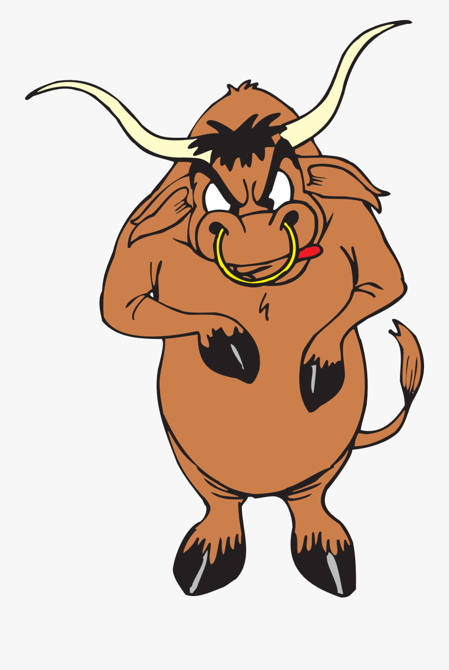 Transparent Pit Bull Clipart - Cartoon Cow With Nose Ring, Transparent Clipart