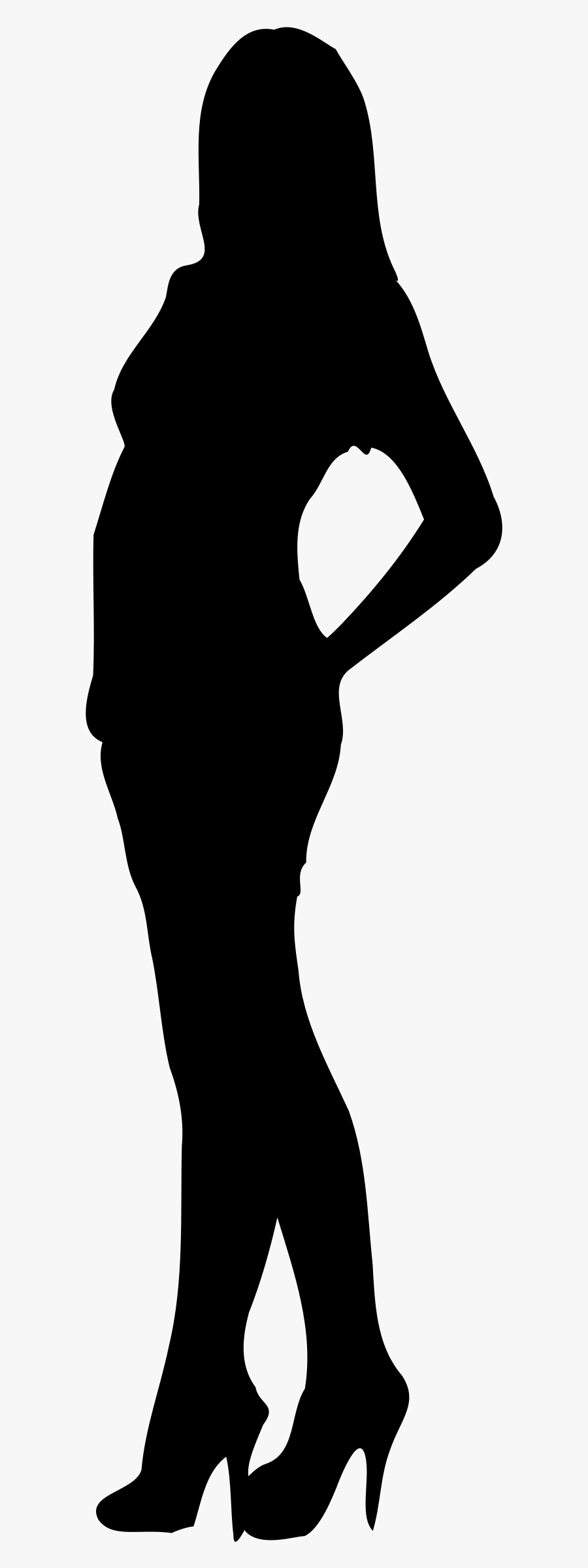 And White,clip Art - Png Profile Woman Body Silhouette, Transparent Clipart