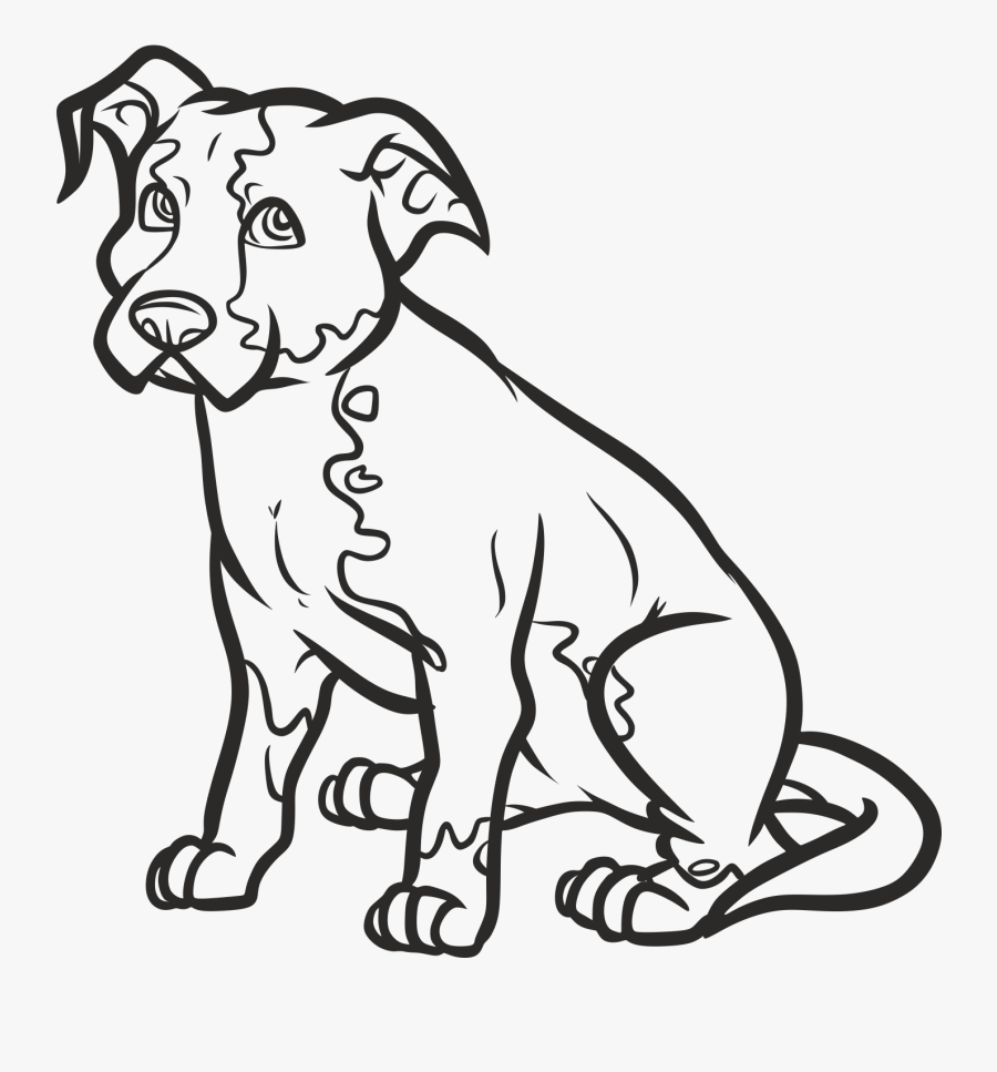 Pet Sitting Pit Bull Puppy Drawing - Cartoon Pitbull Drawing Easy, Transparent Clipart