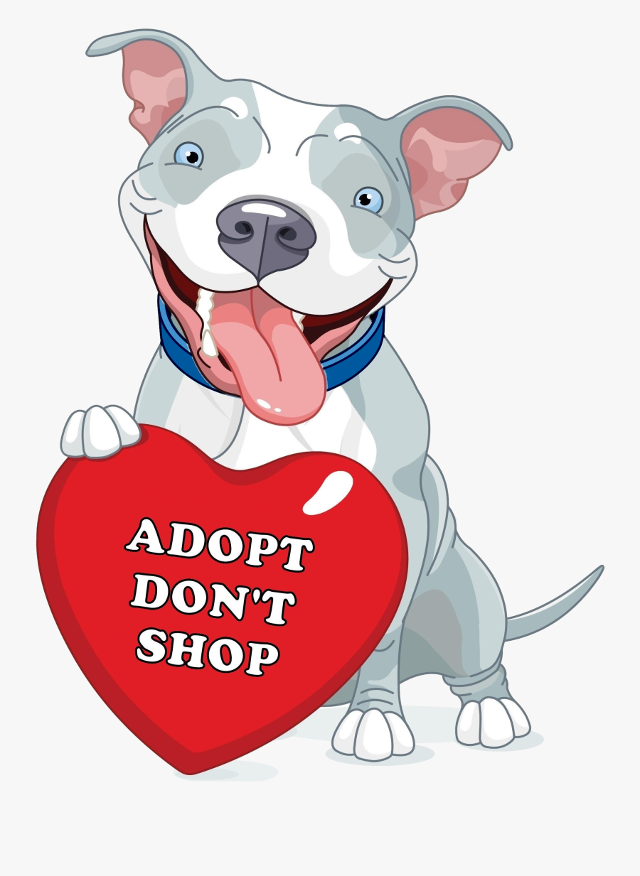 Valentines Pit Bull Clipart , Png Download - Valentines Day Dog Cartoon, Transparent Clipart