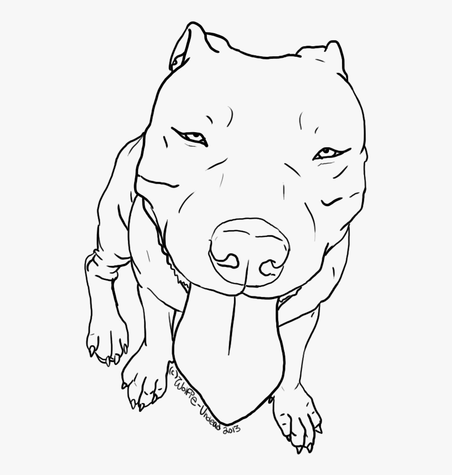 American Pit Bull Terrier Bulldog Drawing Line Art - Pitbull Drawing Easy, Transparent Clipart