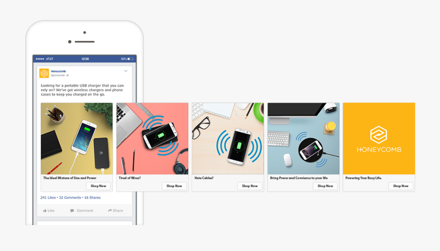 Clip Art Facebook Carousel Ad Template - Carousel Instagram Mockup, Transparent Clipart