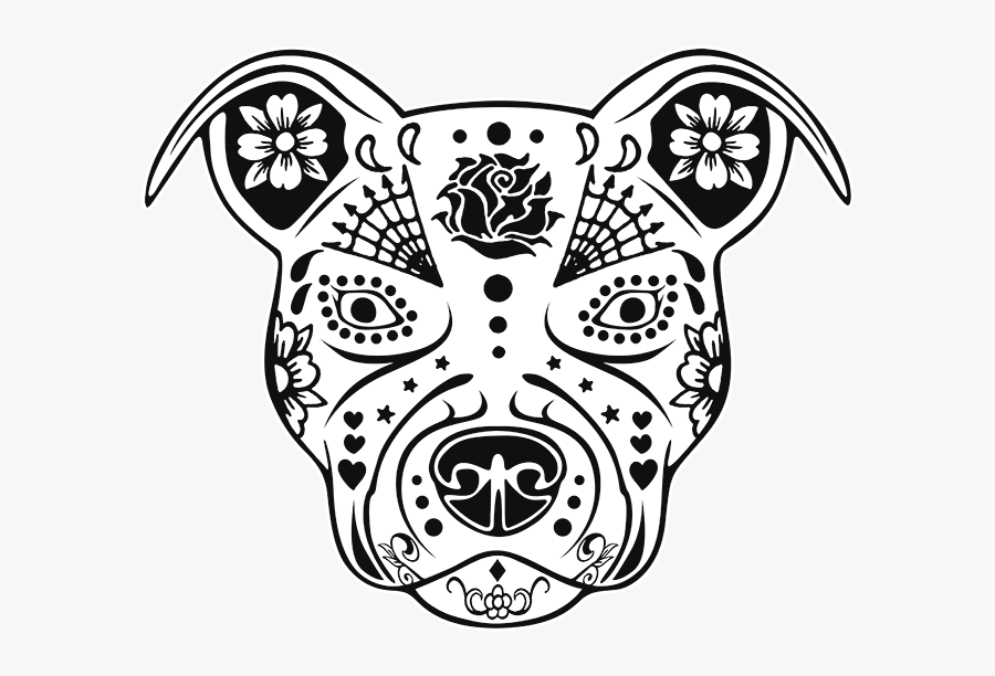 Black Rose - Pitbull Black & White Clipart, Transparent Clipart