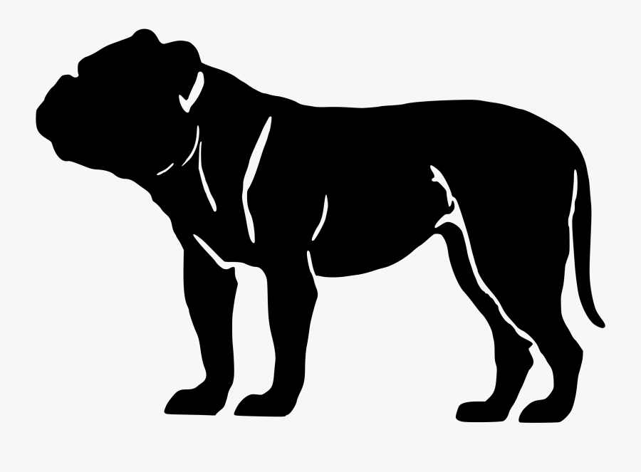 Olde English Bulldog Silhouette, Transparent Clipart