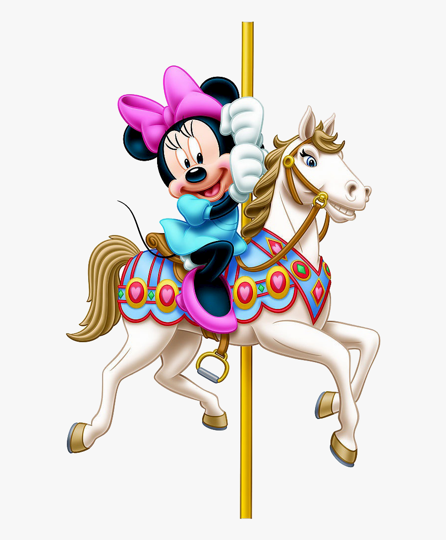 Minnie On Horse, Minnie On Carousel - Minnie Mouse On A Horse, Transparent Clipart