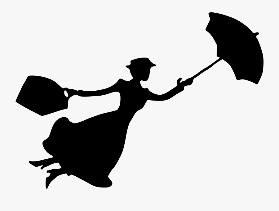 Honey Denim Poppins - Mary Poppins Silhouette Clipart, Transparent Clipart